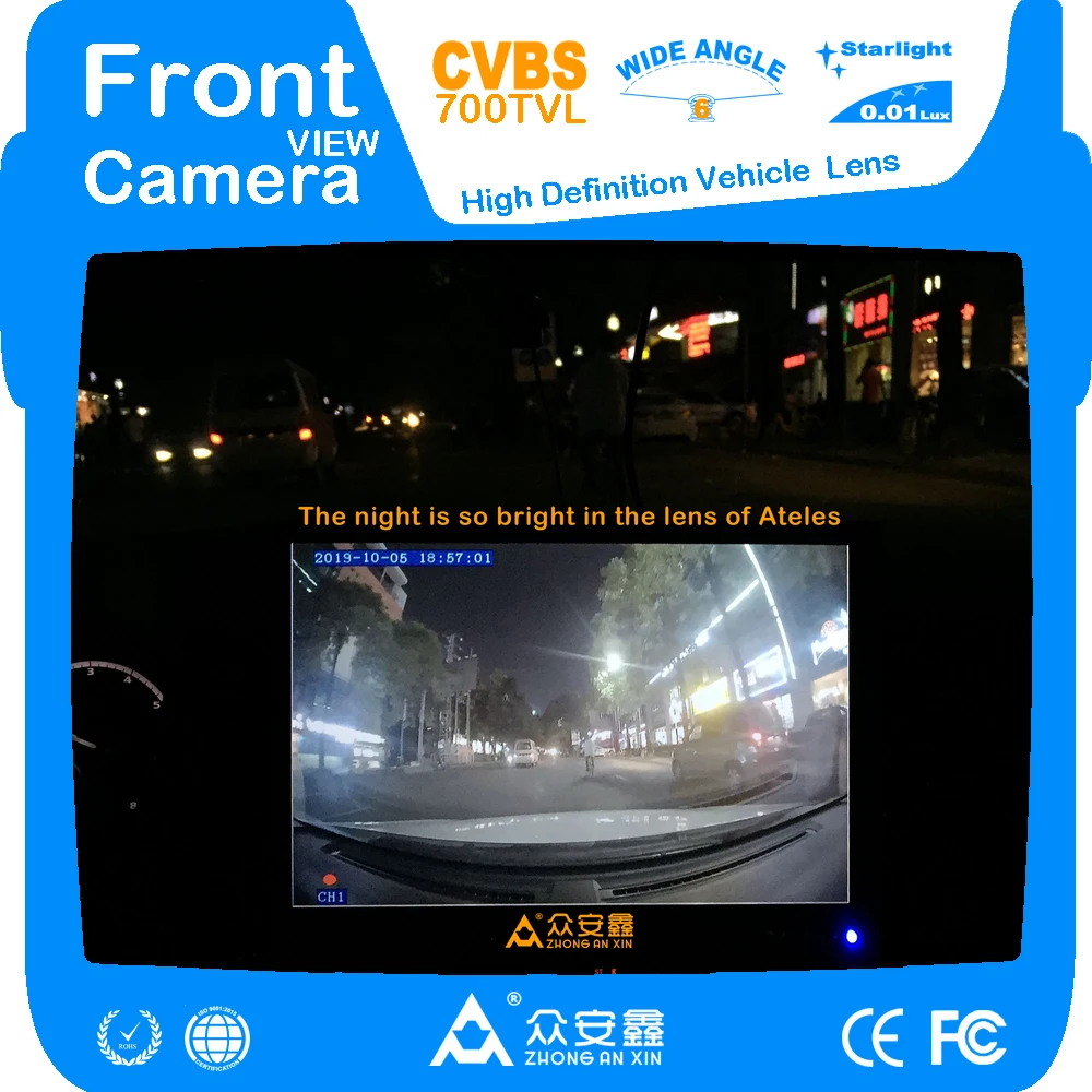 ZhongAnXin CVBS 700TVL Супер низкая-люкс Starlight мини камера для такси автомобиля вид спереди