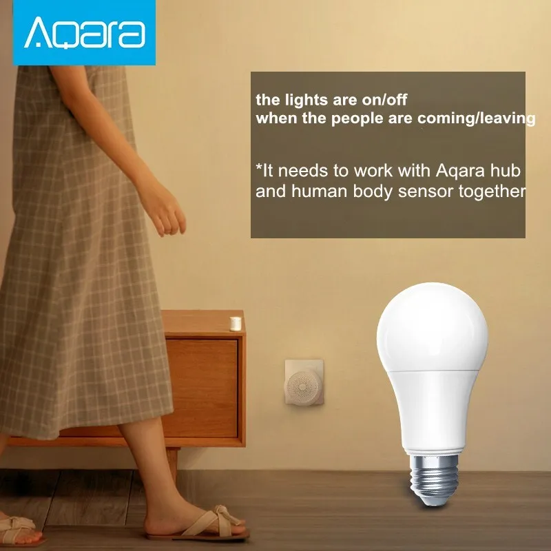 Умный светодиодный светильник Aqara 9 Вт E27 Zigbee с беспроводным подключением умное