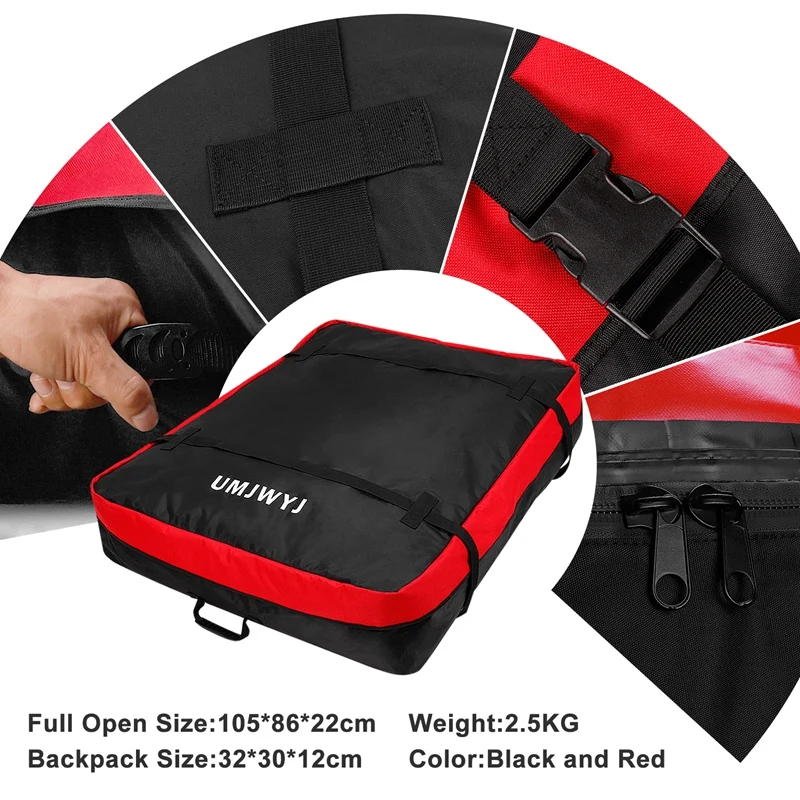 

Car Roof Cargo Bag, SUV Travel Storage Luggage Bag with Anti Slip Mat, 600D PVC Fabric Waterproof Roof Top Carrier Bag