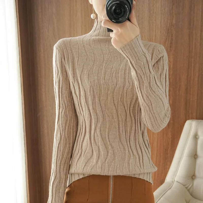 

Sweater Woman 2020 new autumn and winter long sleeves with a slim bottom blouse half turtleneck sweater SBC532-SBC536