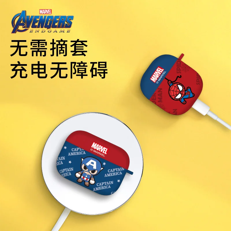 

Disney Marvel Iron Man Spiderman for iPhone Bluetooth headset case protective shell airpods pro3 airpods1/2 men's universal