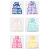 autumn winter kids toddler down cotton vest colorful shiny waistcoat children sleeveless jacket clothes coat zip up for