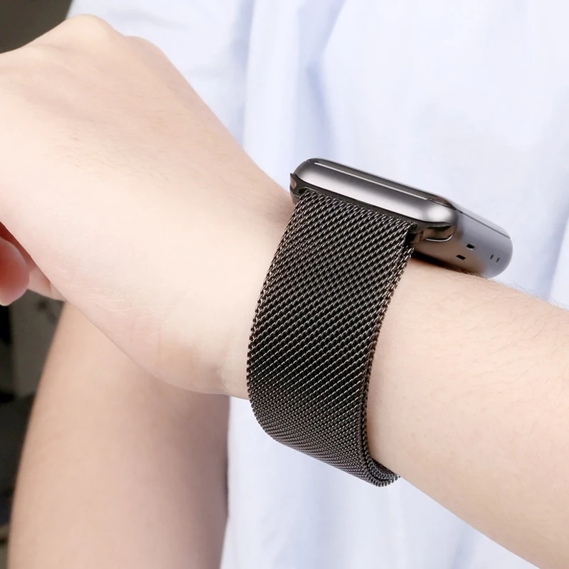 Ремешок для Apple watch band 45 мм 41 iWatch 44 40 металлический браслет из нержавеющей стали с