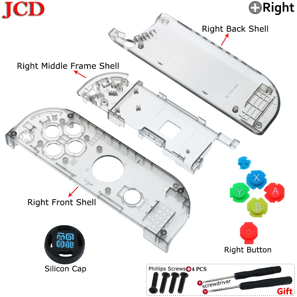 JCD прозрачный цвет DIY для Joy-Con корпус чехол для kingd контроллер NS оболочка игровая консоль для переключателя влево или вправо