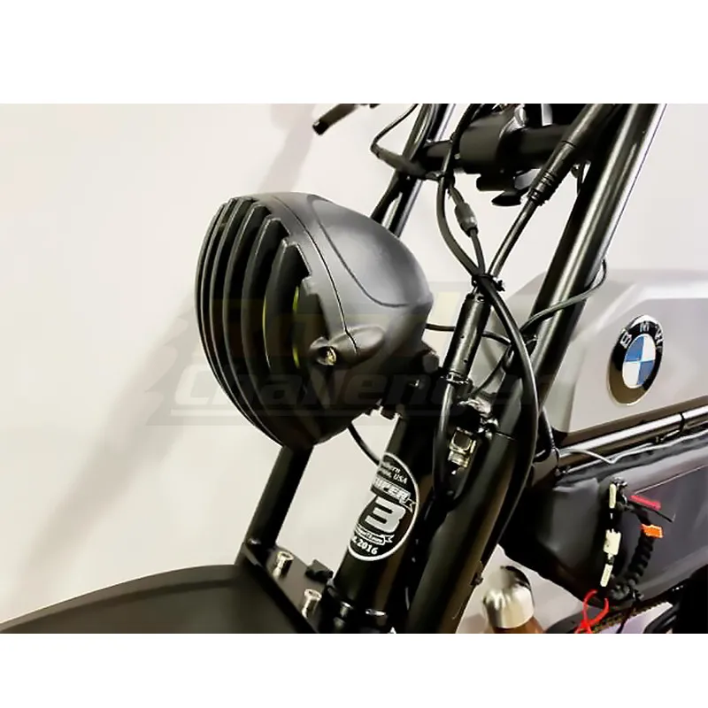 Мотоцикл светодиодный ребристый гриль фара для Harley Cafe Racer Chopper Bobber Touring Custom XS650 CB750|