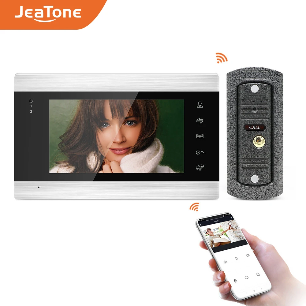 

Jeatone 7" WiFi Tuya Monitor Video Door Phone System 720P Doorbell with Multi-languages, Remote Phone Control, Motion Recording