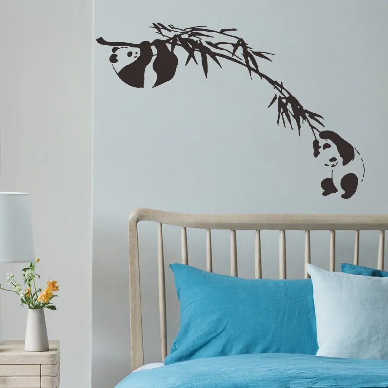 Black Bamboo настенные наклейки панды украшения Настенная декоративная виниловая