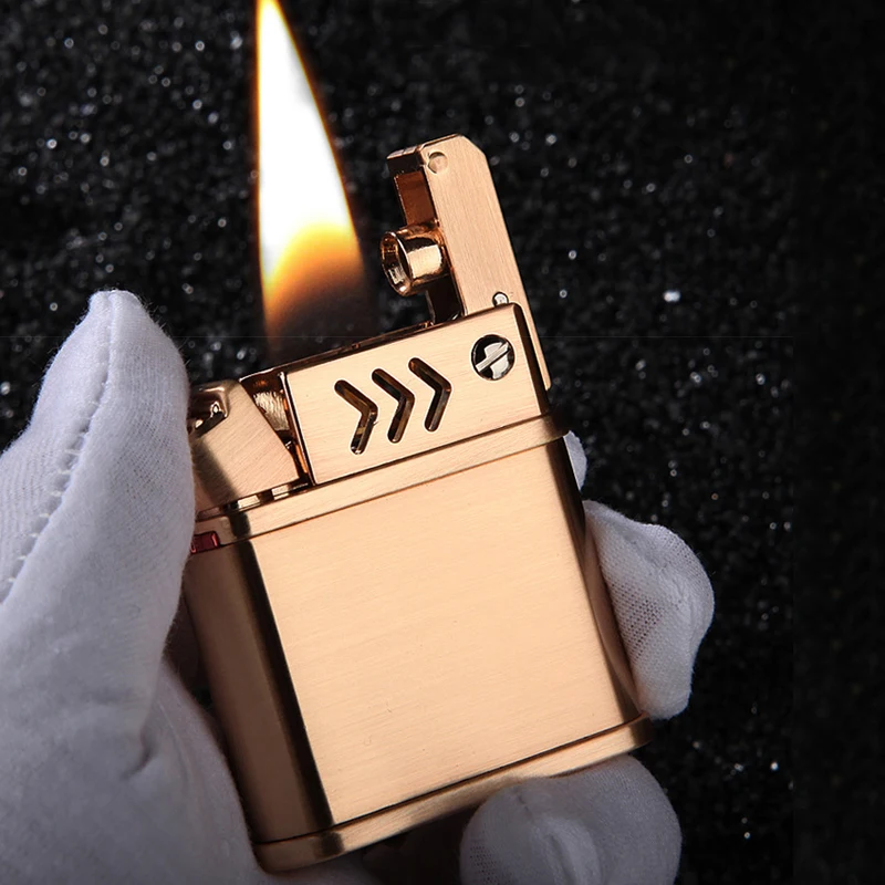 

Dropshipping Creative Vintage Petrol Portable Oil Lighters Kerosene Windproof Waterproof Cigarette Igniter Classic Fashionable