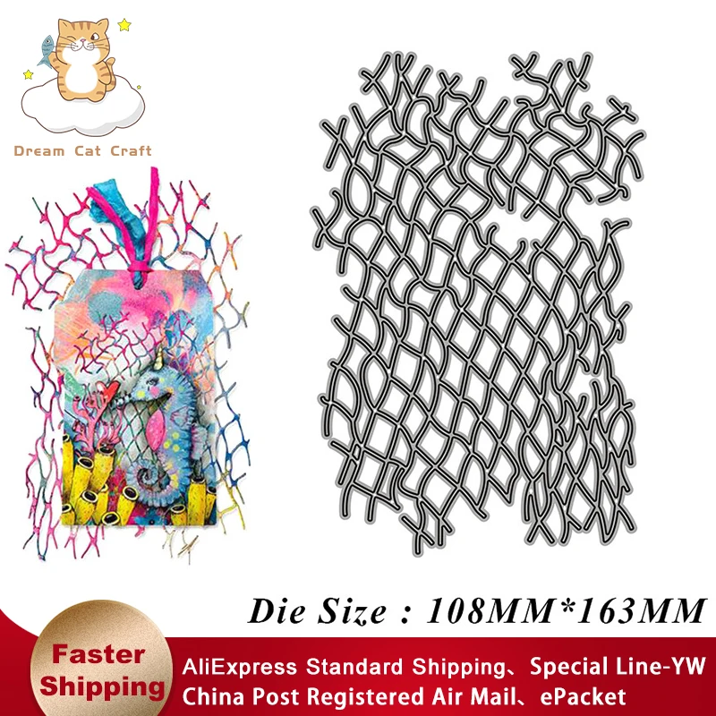 

Fishnet Grid Fishing Net Metal Cutting Dies Cut Die Molds Scrapbook Paper Crafts Knife Mould Blade Punch Stencils Dies