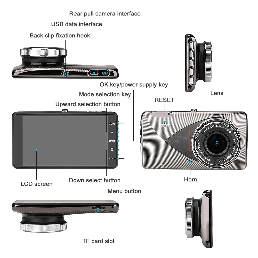 Автомобильный регистратор Carrmovil 1800Mega Full HD Dashcam ADAS двойной объектив