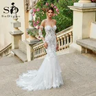 Женское кружевное свадебное платье 2022, винтажное платье для влюбленных со съемными рукавами