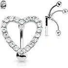 Кольцо для пупка в форме сердца, ювелирное изделие для пирсинга живота, хирургическая сталь, бижутерия для тела