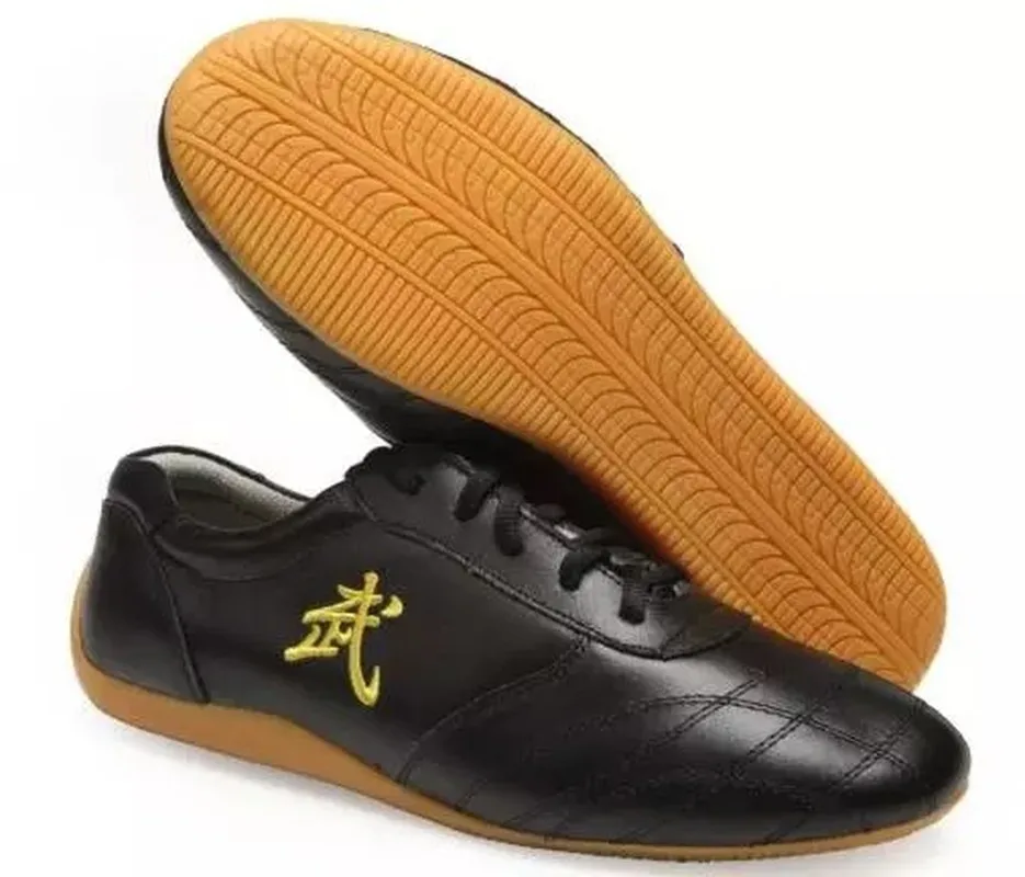 

Unisex Soft Leather Kung Fu Tai Chi Shoes Martial Arts Wushu Sports Sneakers with Embroidery