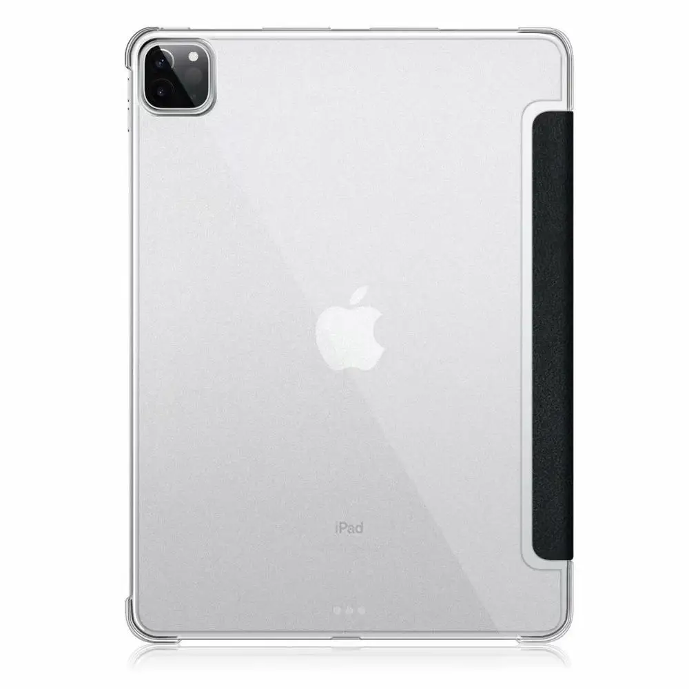 

For Apple iPad Pro 12.9 4th Generation 2020 Case PU Leather Folding Stand Soft PC Back Smart Case for Funda iPad Pro 12.9'' 2018
