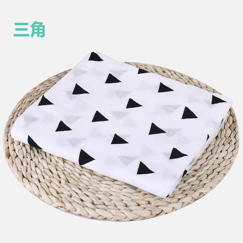 triangle 1 шт., хлопок, муслин, детские пеленки, мягкие одеяла для новорожденных, для ванной, марля, Детская накидка, спальный мешок, чехол для коляски, игровой коврик - Цвет: triangle
