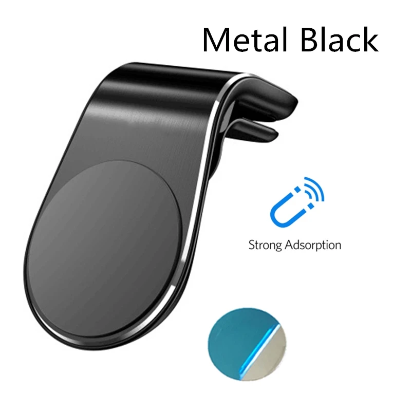 Metal Black Rock металлический магнитный автомобильный держатель для телефона универсальный магнит для iPhone XS MAX X 8 7 6 Plus Xiaomi samsung 360 градусов крепление на вентиляционное отверстие - Цвет: Metal Black