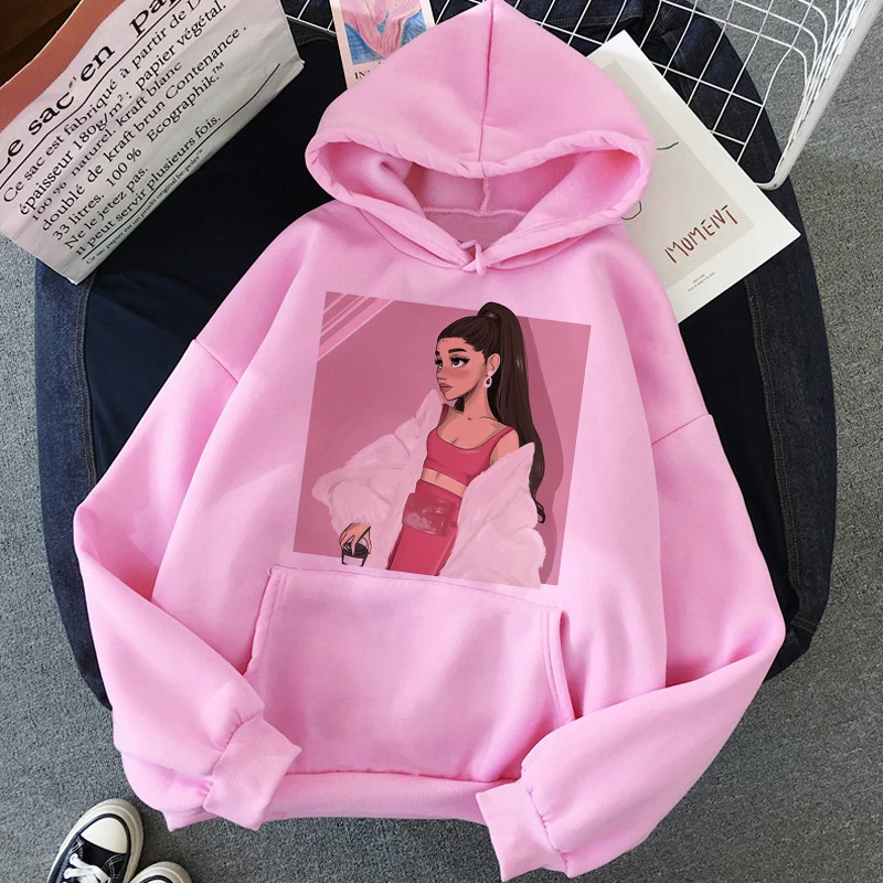 H2143 Ariana Grande Thank You Next Harajuku графическая Толстовка для женщин 90s Ullzang 7 колец забавная толстовка не звать меня Толстовка Ангел женский - Цвет: H2143