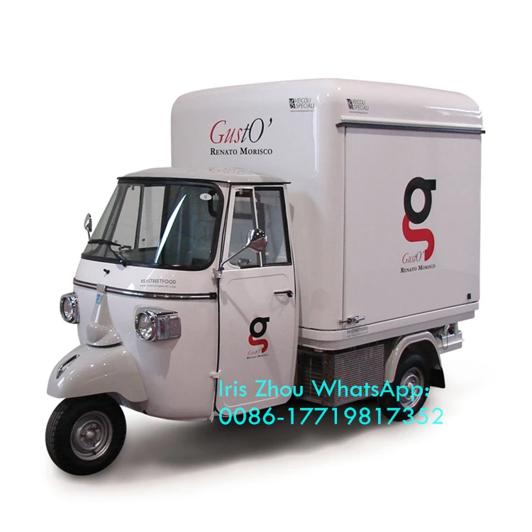 3 wheeler Piaggio Ape espresso грузовик Piaggiao ape с едой на продажу США |