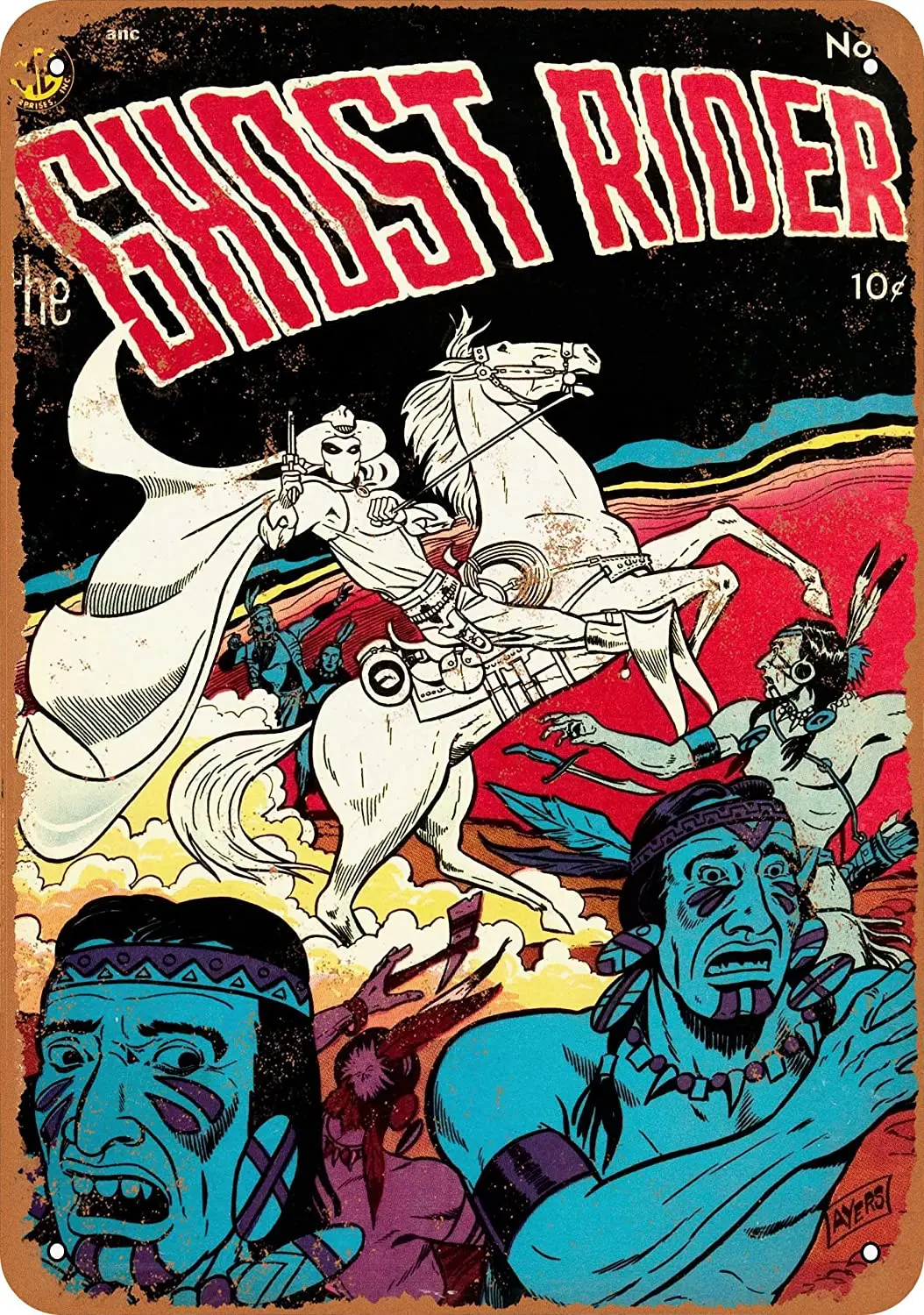 

WallColor 8*12 Metal Sign Ghost Rider Comic Cover Vintage Look