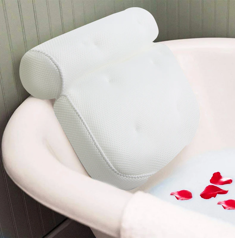 3D сетчатая Нескользящая подушка для спа ванны отдыха на голове с присосками шеи и