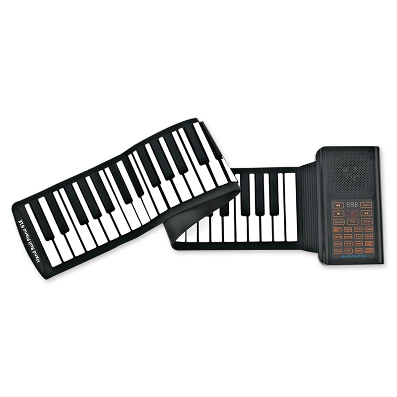 Hand Roll Portable Piano ,61 Keys Foldable Pian, Keyboard Instrument , With Stereo Speaker MIDI Bluetooth Rechargeable Styl enlarge