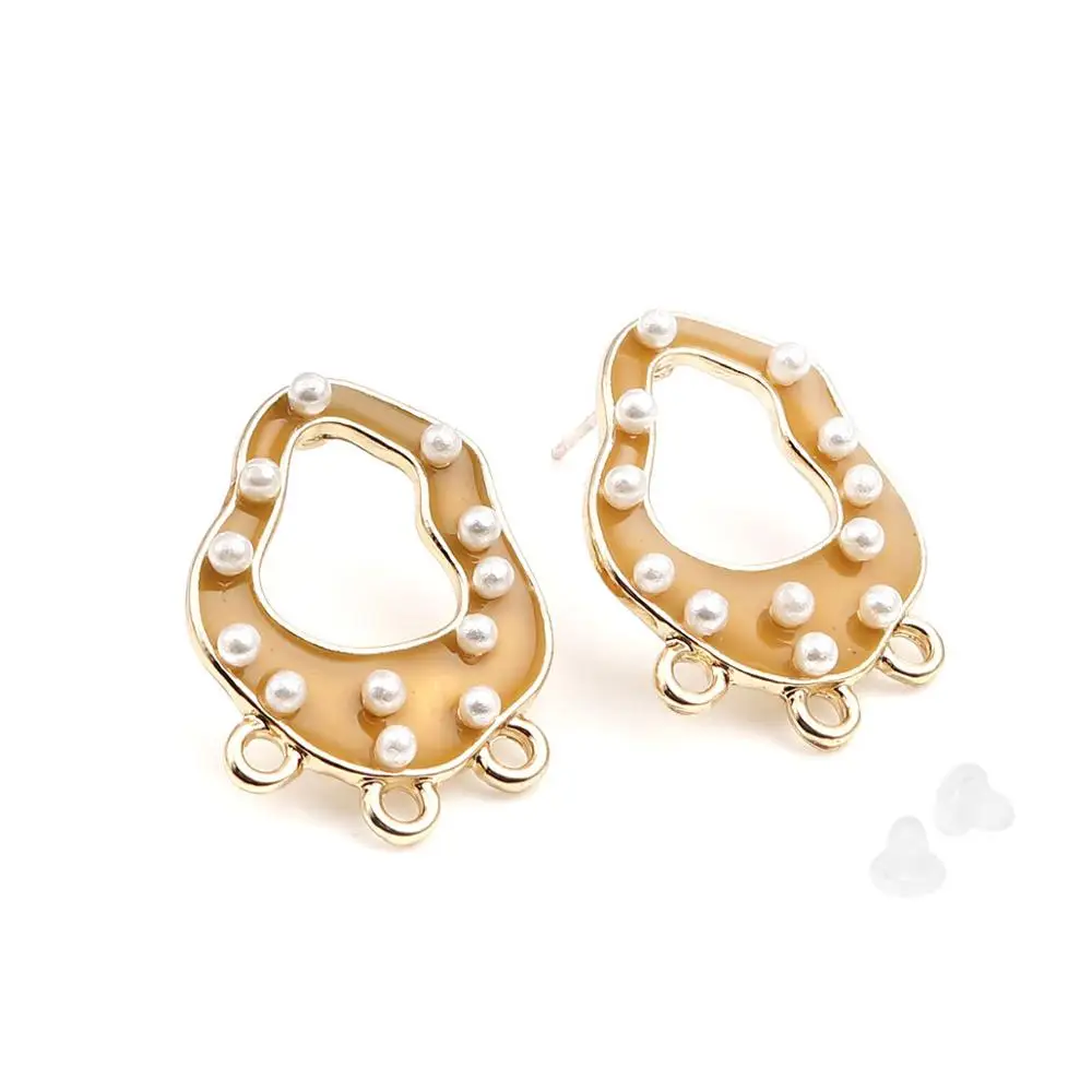 Серьги-гвоздики DoreenBeads из цинкового сплава с эмалью Ювелирные Изделия