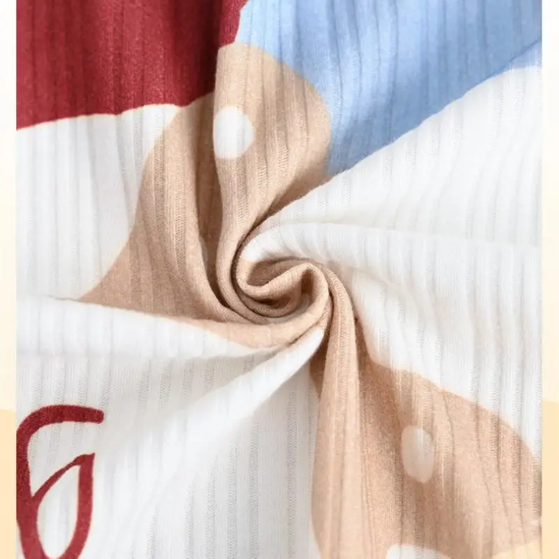 Women Pajamas Set Long Sleeve Cotton Nightgown Knitted Cotton Casual and Comfortable Pajamas 2 Pieces Sleepwear Home Clothes