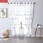 CDIY Белые занавески с вышивкой, занавески для окон в спальню, гостиную, кухню, тонкие прозрачные занавески