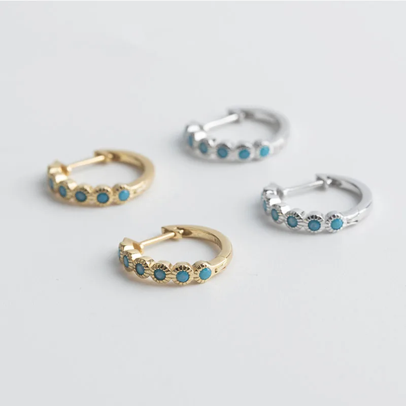 

Japanese and Korean new s925 sterling silver earrings set for women simple set diamond personality round boutique jewelry