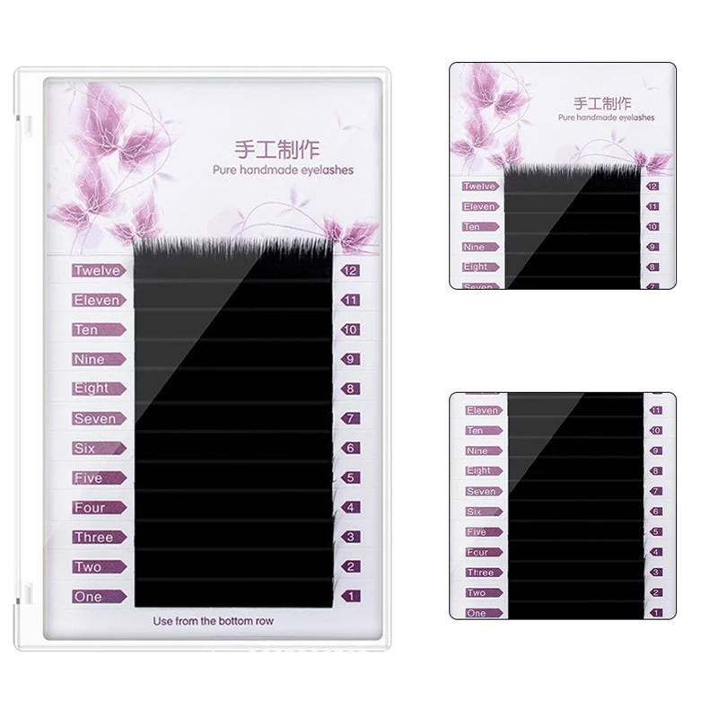 

Ресницы профессиональные для наращивания, 12 линий/лоток, 1 коробка