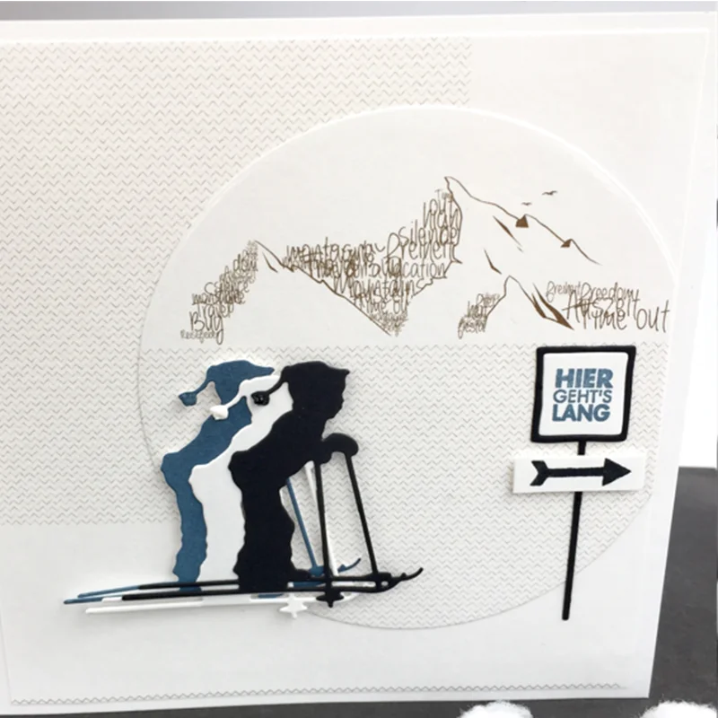 Металлические трафареты с надписью Joy Kids In Winter для самостоятельного изготовления