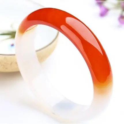 

Natural Handcarved Red Agate Bicolor Bangle Bracelets Women Bangle Jade Jewelry Jadeite Jade Bangles Bracelet Ruby Accessories