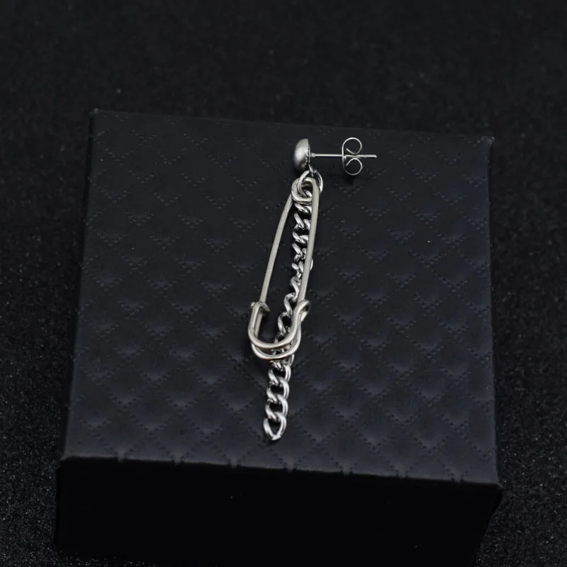 Корейские серьги-гвоздики Idol KPOP DNA из нержавеющей стали длинная цепочка для