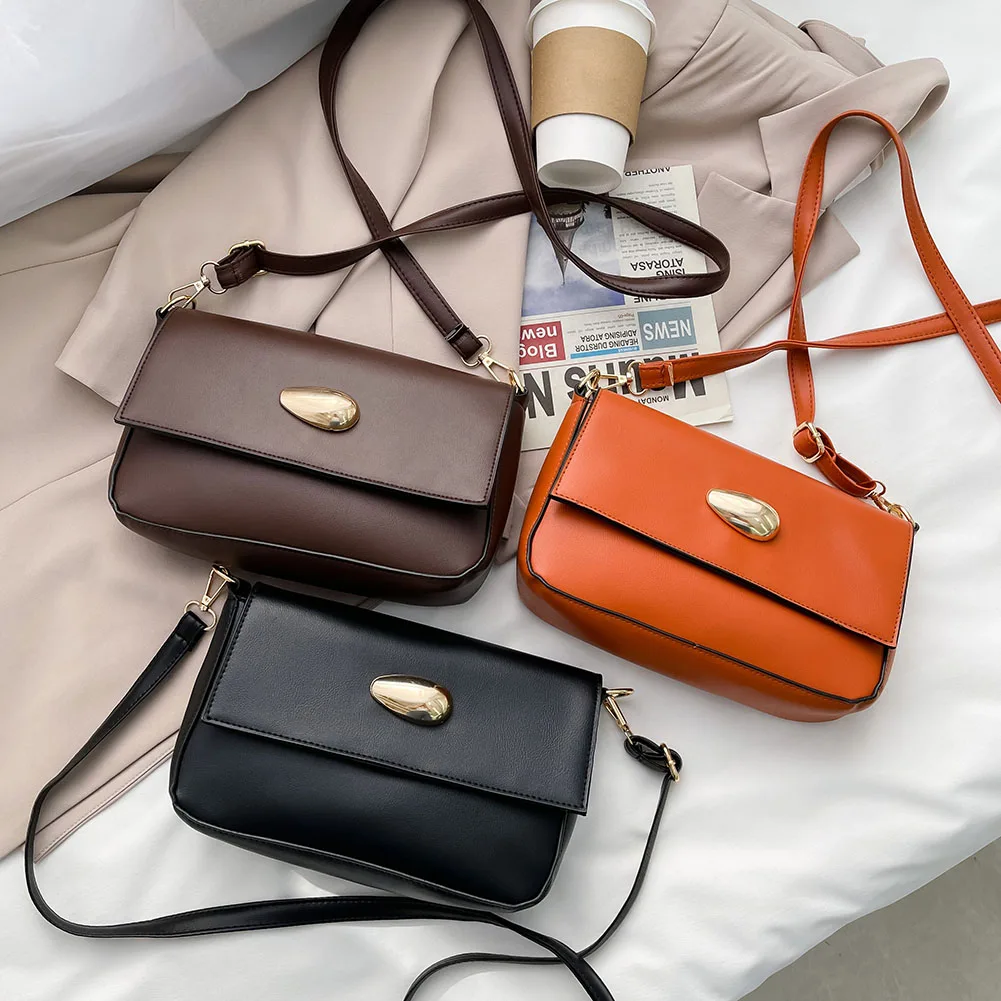 

-Портмоне в ретро-стиле из искусственной кожи (полиуретан) для женщин клапаном сумки на плечо, одноцветные, для Цвет женская модная сумка неб...