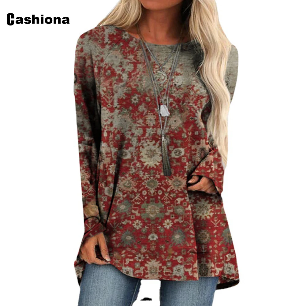 

Женская футболка с длинным рукавом, круглым вырезом и 3D-принтом