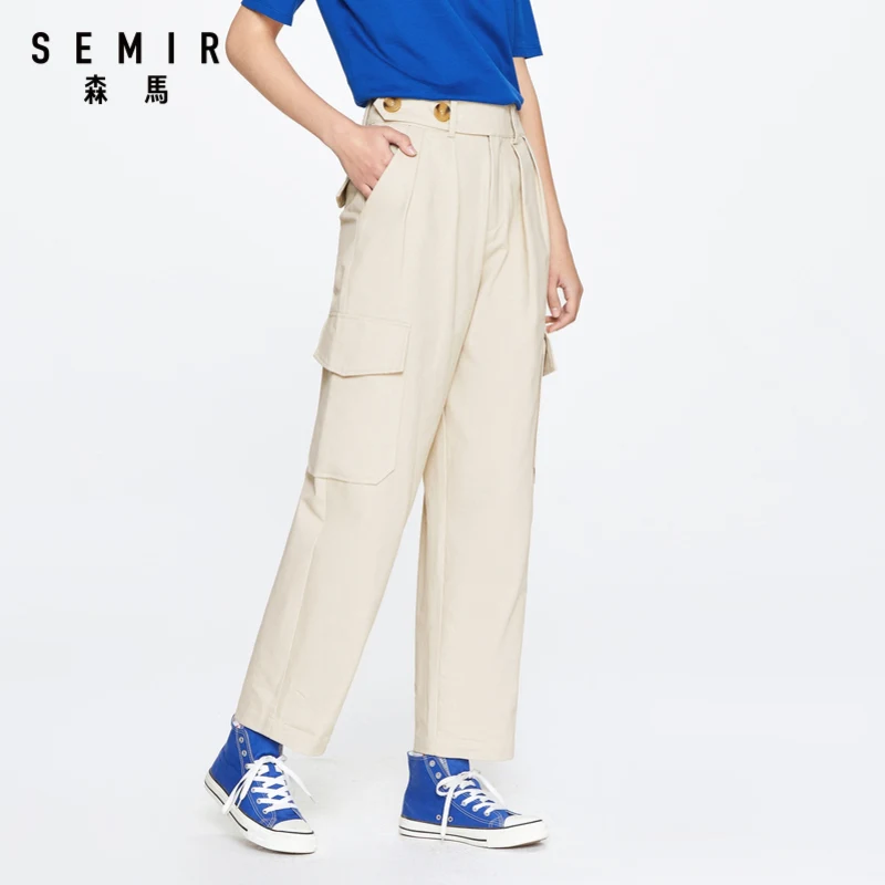 

SEMIR Штаны женские Модные свободные повседневные штаны Штаны для женщин Весна 2020 стиль; Новинка; В стиле ретро; В светильник colore Штаны тонкие ...