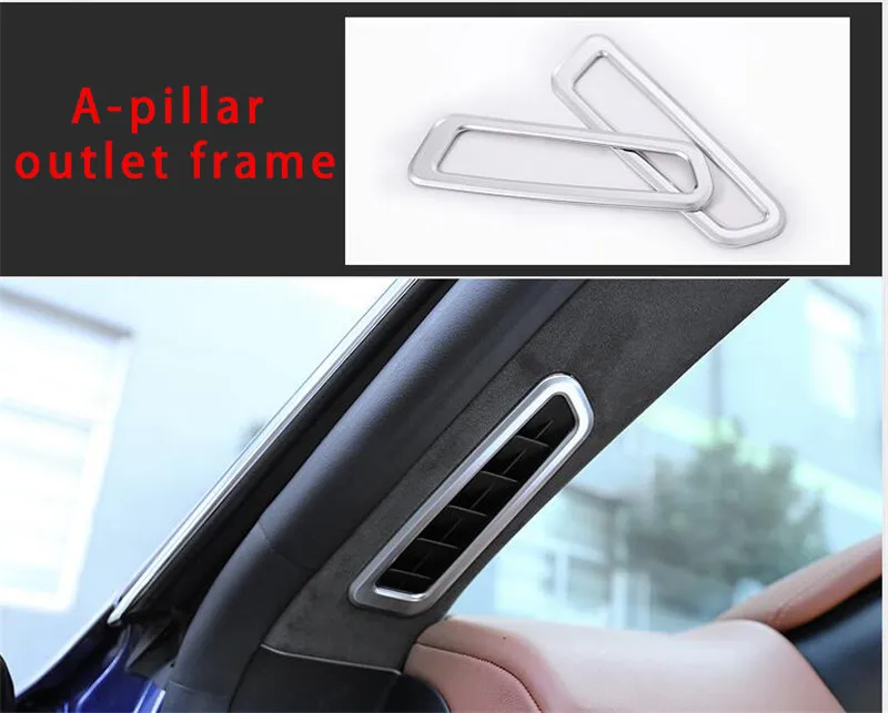 

For Maserati levante A-pillar outlet frame chrome molding trim 2pcs