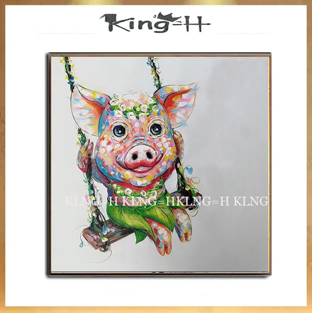 Низкая цена ручная роспись высокое качество современное животное милая свинья