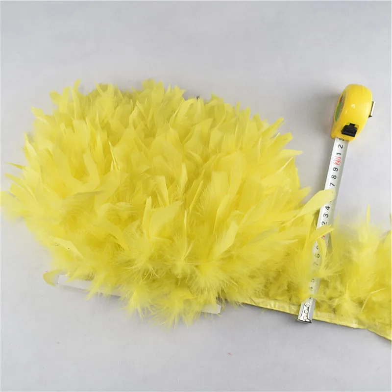 Yellow 10 м/лот, индейка, перо, бахрома, отделка 4-6 дюймов, марабу, перья, отделка юбки, платье, отделка, ленты, перья для рукоделия - Цвет: Yellow