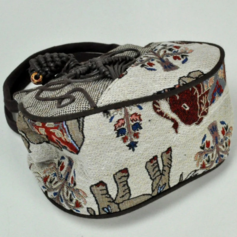 

Ethnic Style Bag Linen Handbag Hand-Woven Accessories Pattern Mini Small Bag Coin Purse
