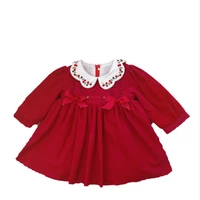 2020 autumnwinter new girl embroidered red birthday christmas vtg sweet bow princess dress new years kids dresses for girls