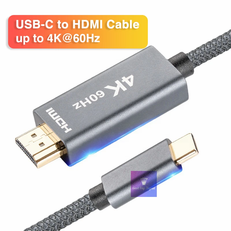 

2m/6.5ft HDMI Type C Cable USB C to HDMI Cable Converter Adapter 4K 60Hz for Android USBC DP Alt Mode to TV Projector Monitor