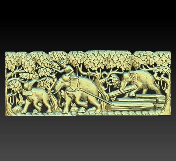 3D модель рабочего слона рельеф для фрезерного станка с ЧПУ резьба и гравировка в