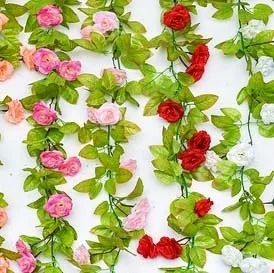 

Artificial Flower 2.1m24 Head Rose Rattan, Home Window Sill Decoration, Garden, Air-conditioning Pipe Wall Hanging Fake Flower
