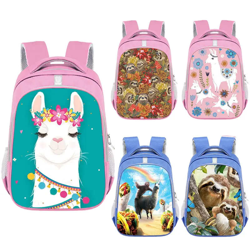 

Cartoon Sloth / Alpaca Backpack Young Women Men Rucksack Children School Bags for Teenager Girl Schoolbag Boy Bookbag Travel Bag