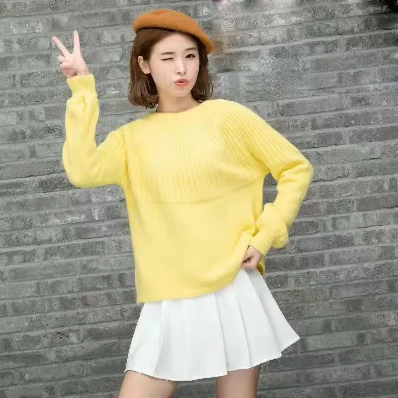 DISIMAN 5 цветов зима 2019 пуловер Плюс Размер вязаный свитер женский kawaii корейский