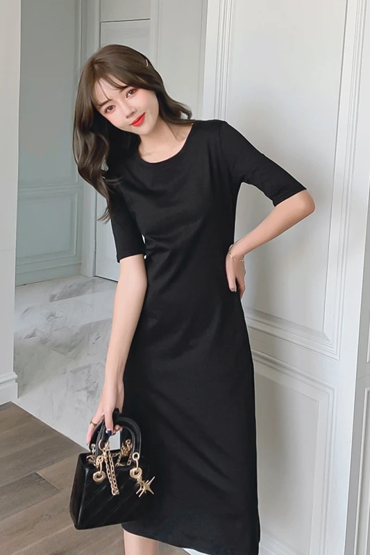 

Summer package hip new dress sense of women cultivate one's morality dress black skirt of summer show thin waist temperament T-s