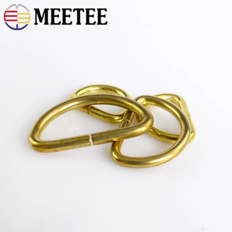 Meetee 10 шт. 38 мм латунное кольцо D пряжка медный ремень регулируемое пряжки DIY сумка