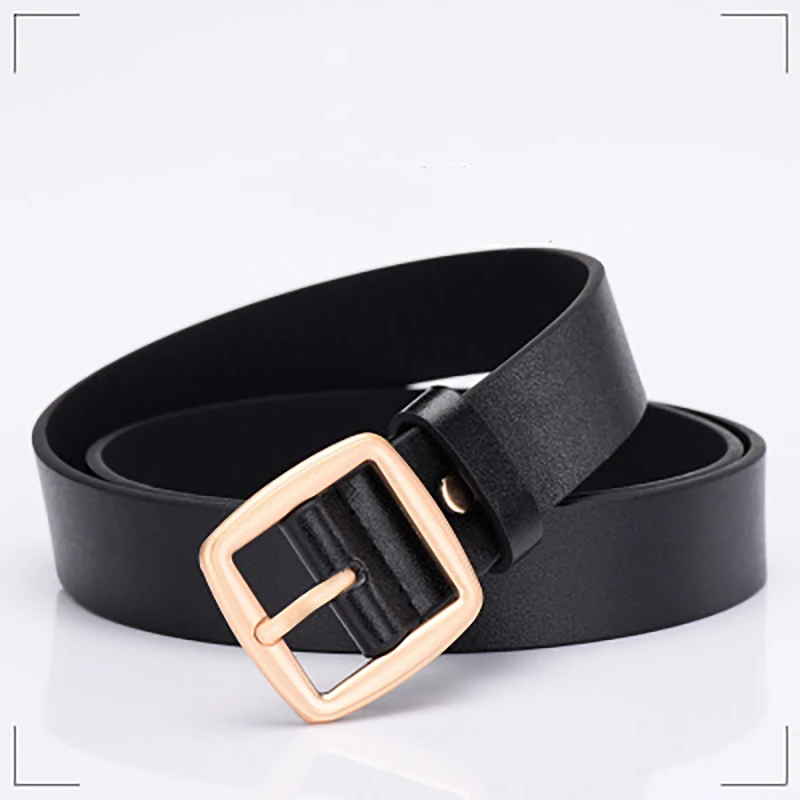 

2021 new hot style square buckle women's belts Korean women's slim belt versatile men's and women's belt multi-color PU belts