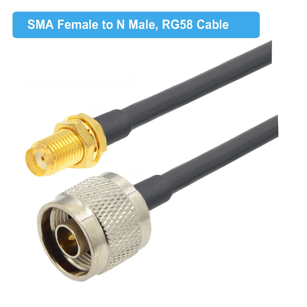 1 шт. RG58 N Тип штекер/гнездо к SMA штекер RF адаптер коаксиального кабеля косичка RG-58